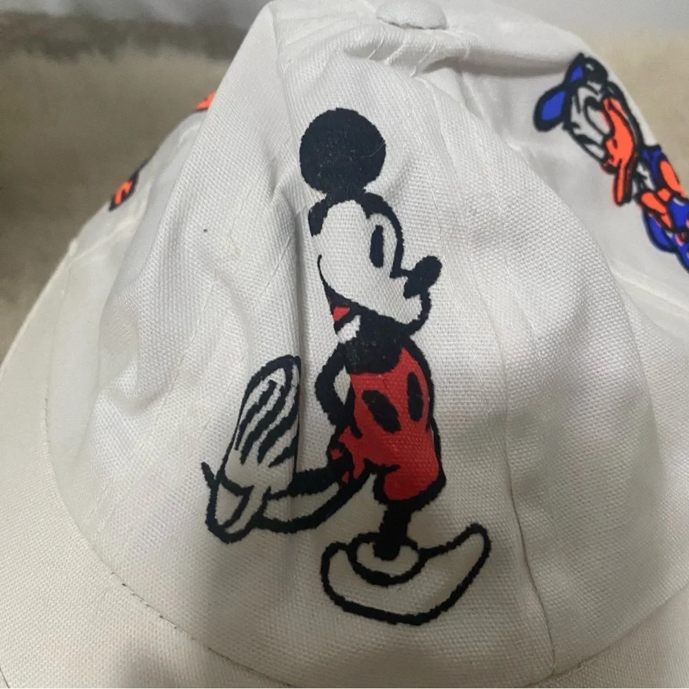 Vintage 1970s 1980s Walt Disney World Baby Bonnet Hat Mickey Donald Pluto RARE